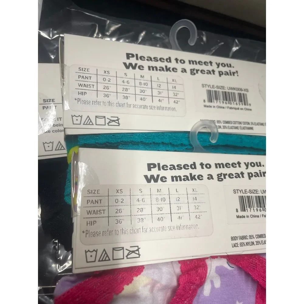 Sock‎ it to me low rise women bikini underwear hearts unicorn peacock XS